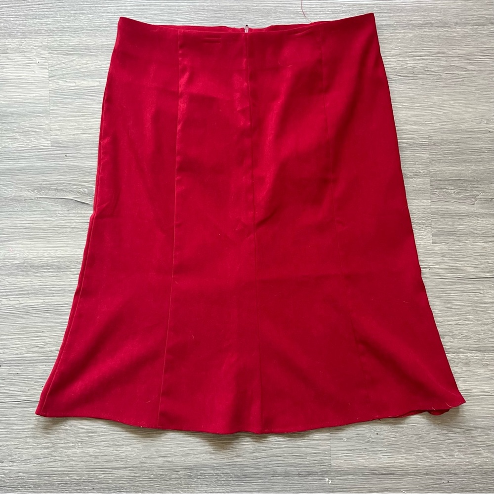 90’s Whimsygoth Red Sueded Midi Skirt